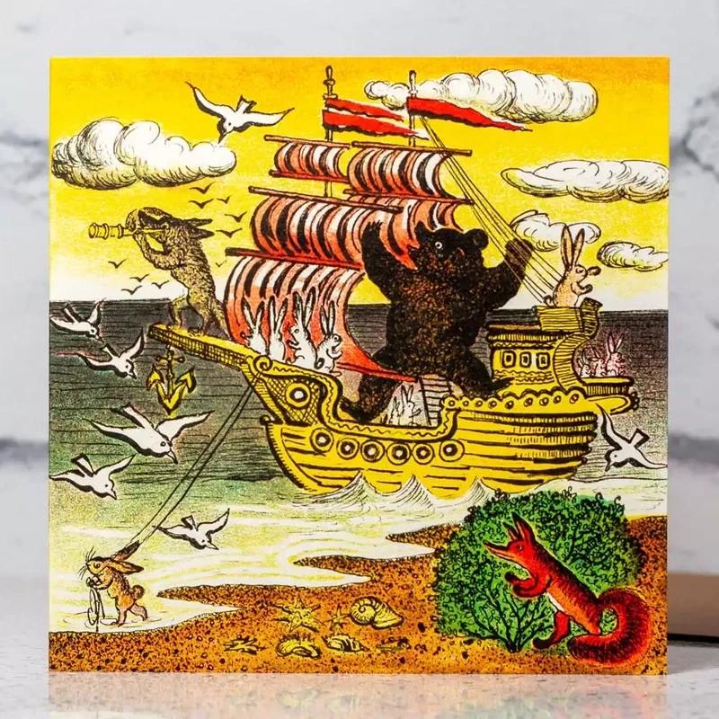 Sea Voyage with Animals Card by Kapelki Art