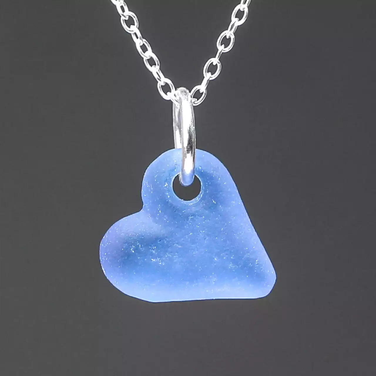 Sea Love Glass and Silver Pendant - Bright Blue by Gaynor Hebden-Smith