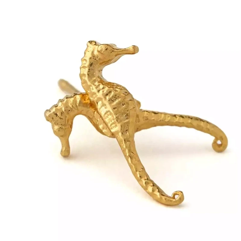 Seahorse Stud Earrings - Gold Plated by Alex Monroe