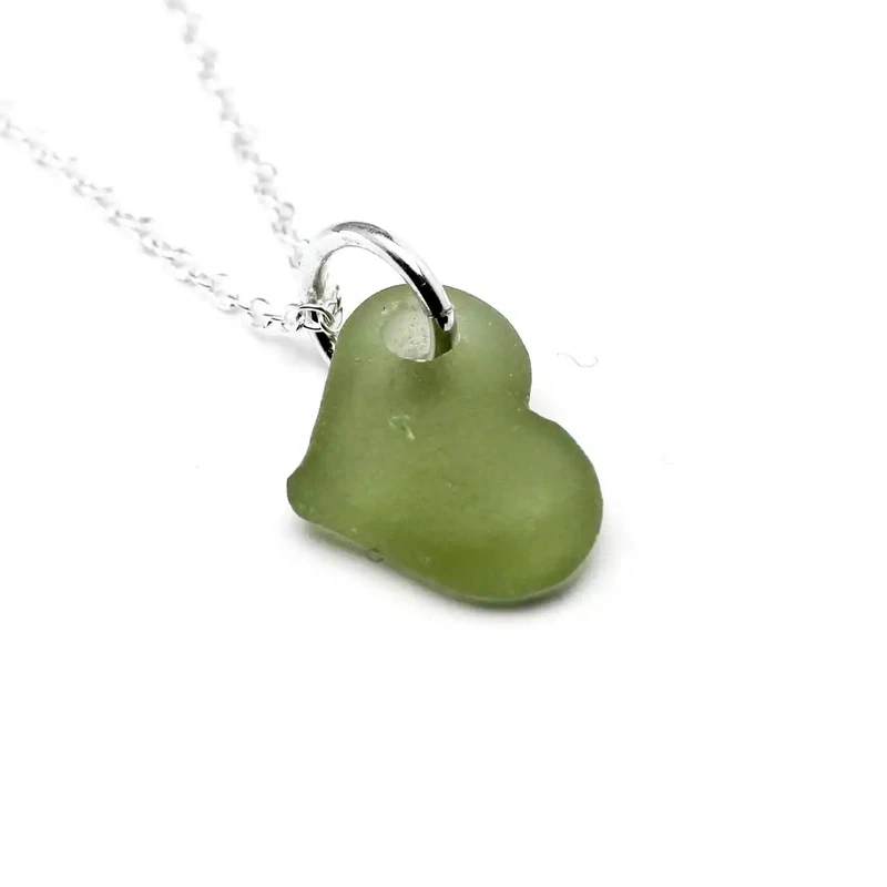 Sea Love Glass and Silver Pendant - Light Green by Gaynor Hebden-Smith