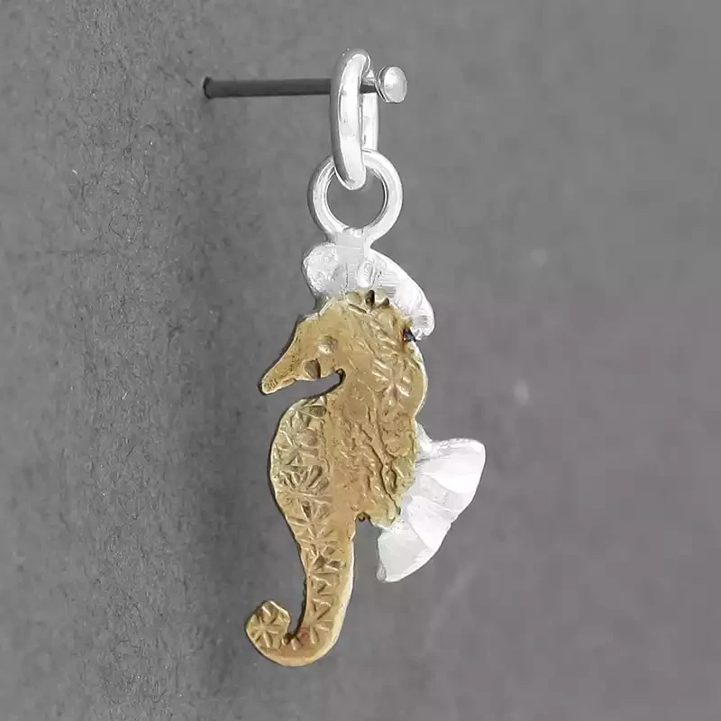 Seahorse Silver and Rose Gold Plate Charm by Fi Mehra