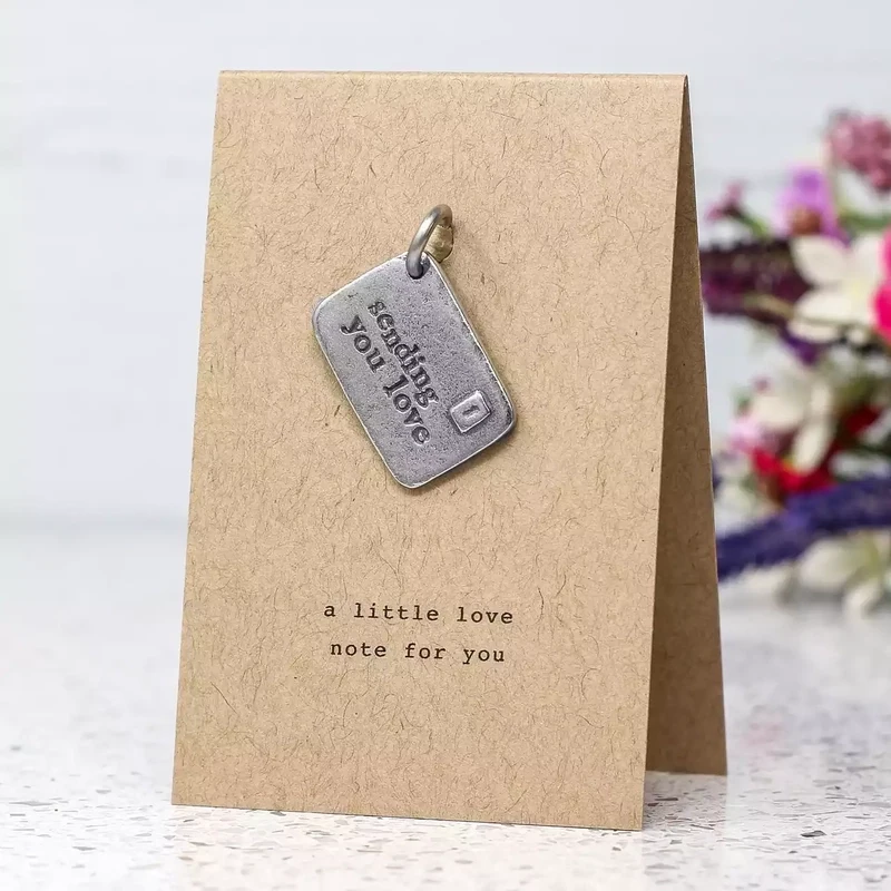 Sending You Love Envelope Pewter Charm by Kutuu