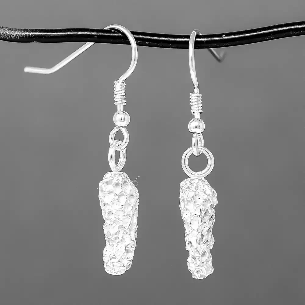 Short Coral Drop Earrings - Silver by Silverfish