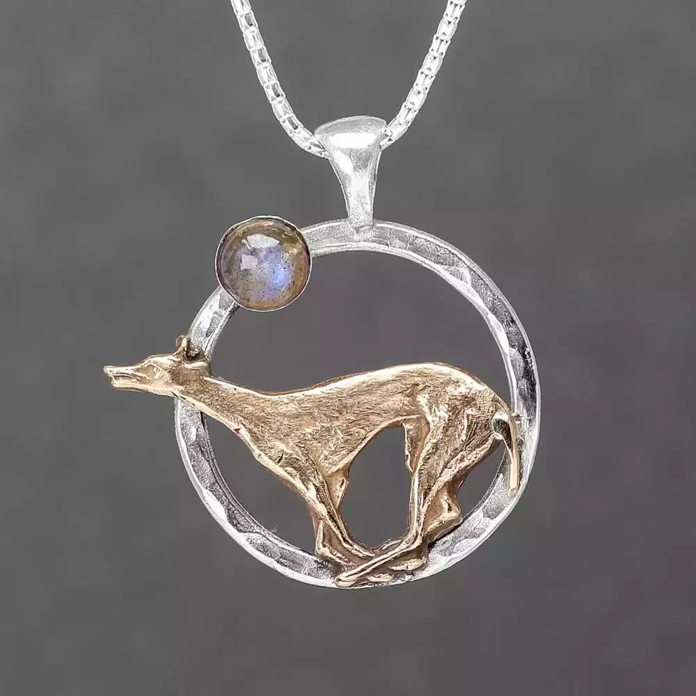 Sight Hound with Labradorite Necklace by Xuella Arnold