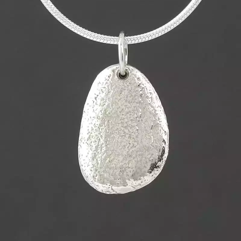 Silver Pebble Pendant Medium by Silverfish