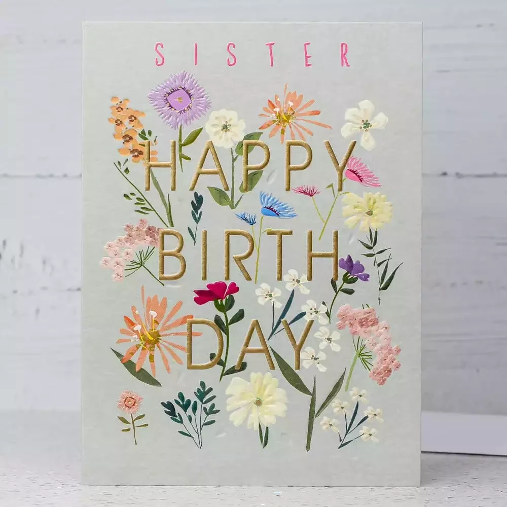Sister Floral Birthday Card by Sarah Curedale