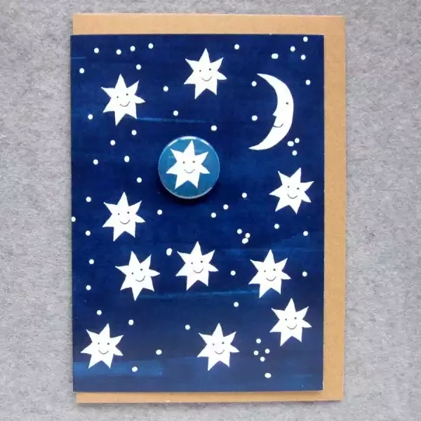 Smiling Stars Badge Card by the Black Rabbit