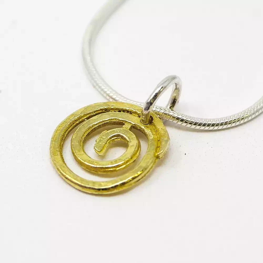 Spiral 18ct Gold Pendant - Tiny by Silverfish