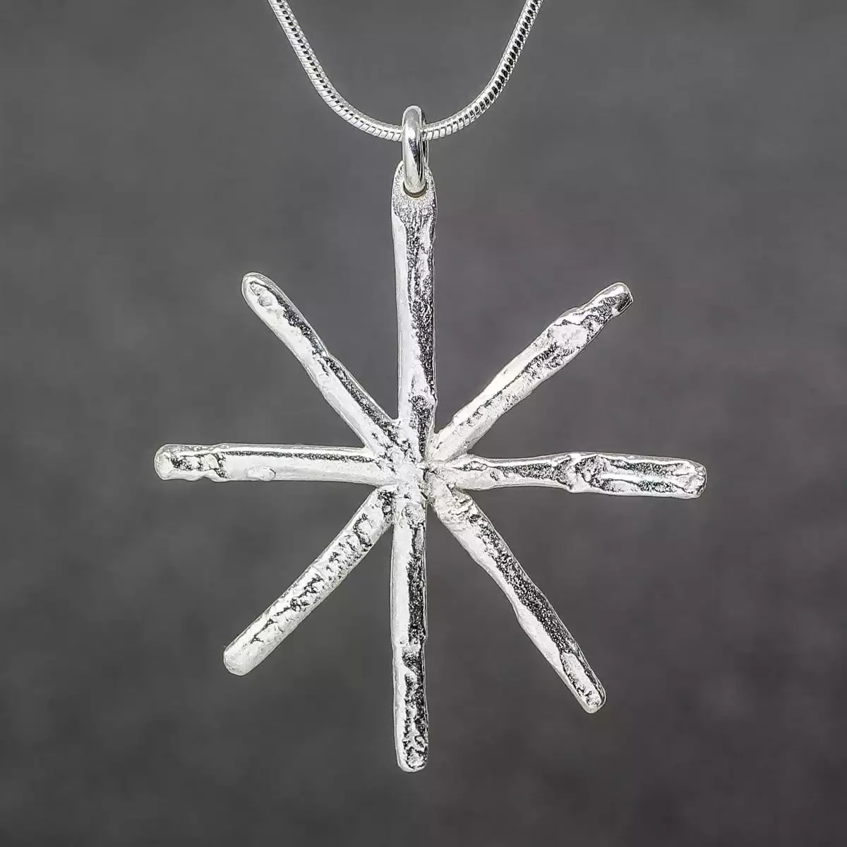 Snowflake Silver Pendant - Large by Silverfish