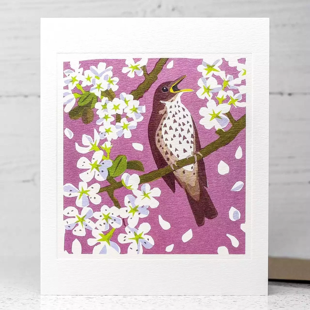 Song Thrush Card by Carry Akroyd