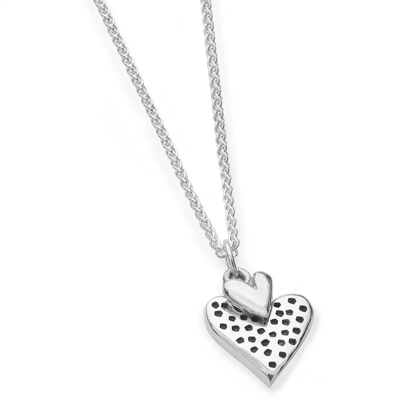 Spotty Heart Silver Pendant by Linda Macdonald