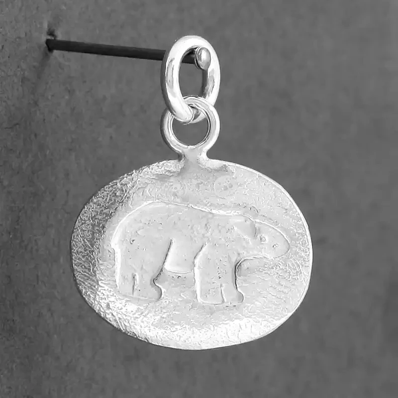 Stamped Bear Silver Charm by Fi Mehra