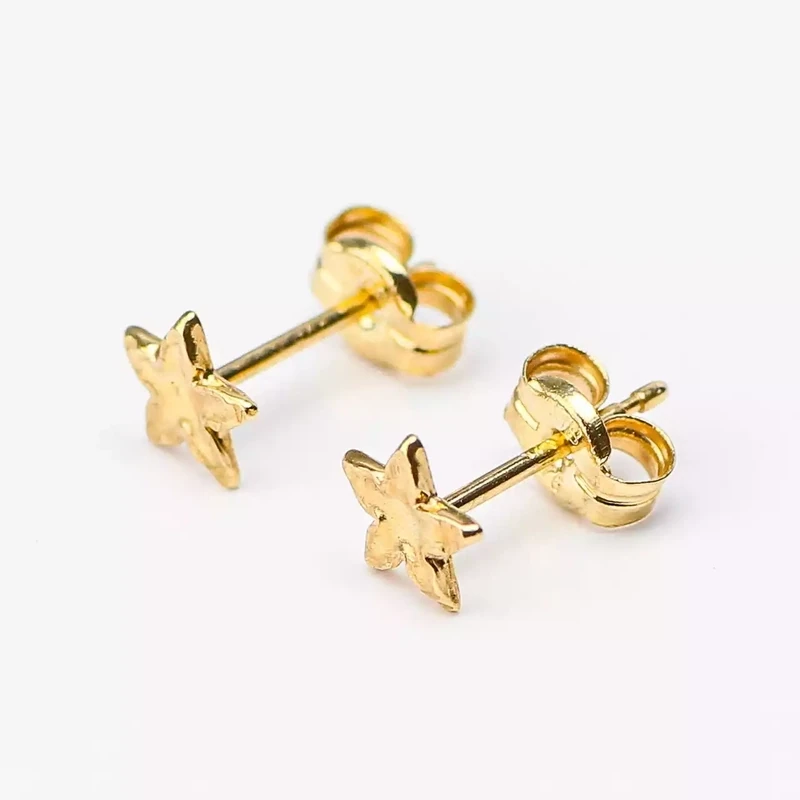 Star Gold Stud Earrings - Tiny by Silverfish