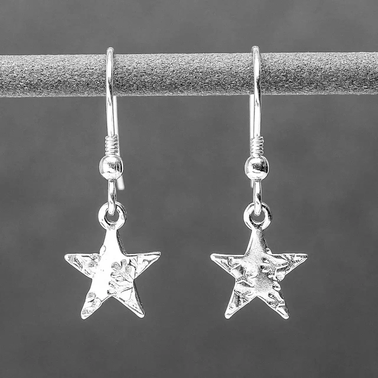 Star Silver Drop Earrings by Silverfish