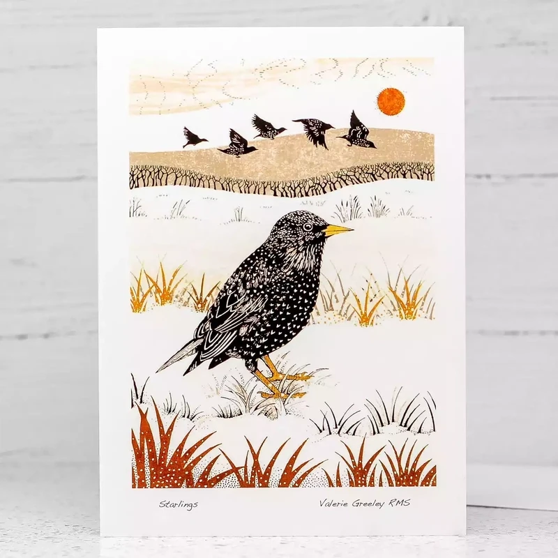 Starlings Card by Valerie Greeley