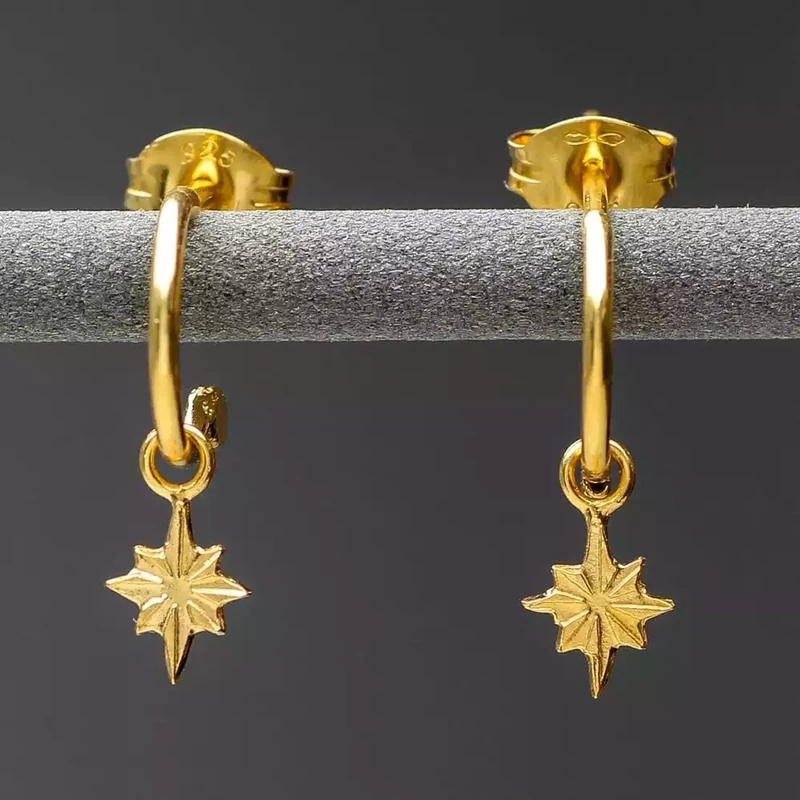 Star Mini Hoop Earrings - Gold Plate by Amanda Coleman