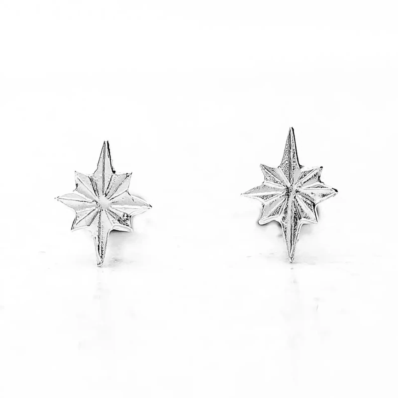 Star Stud Earrings - Silver by Amanda Coleman