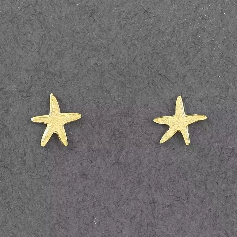 Starfish 22ct Gold Plate Stud Earrings by Amanda Coleman