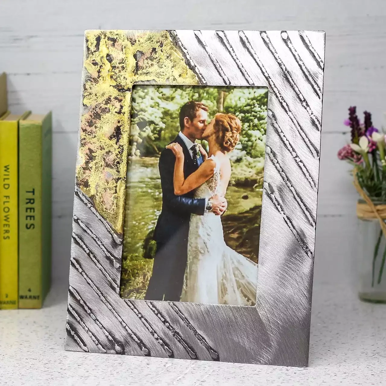 Steel and Bronze Rectangle Photo Frame - 6x4 inch by Whittle Design