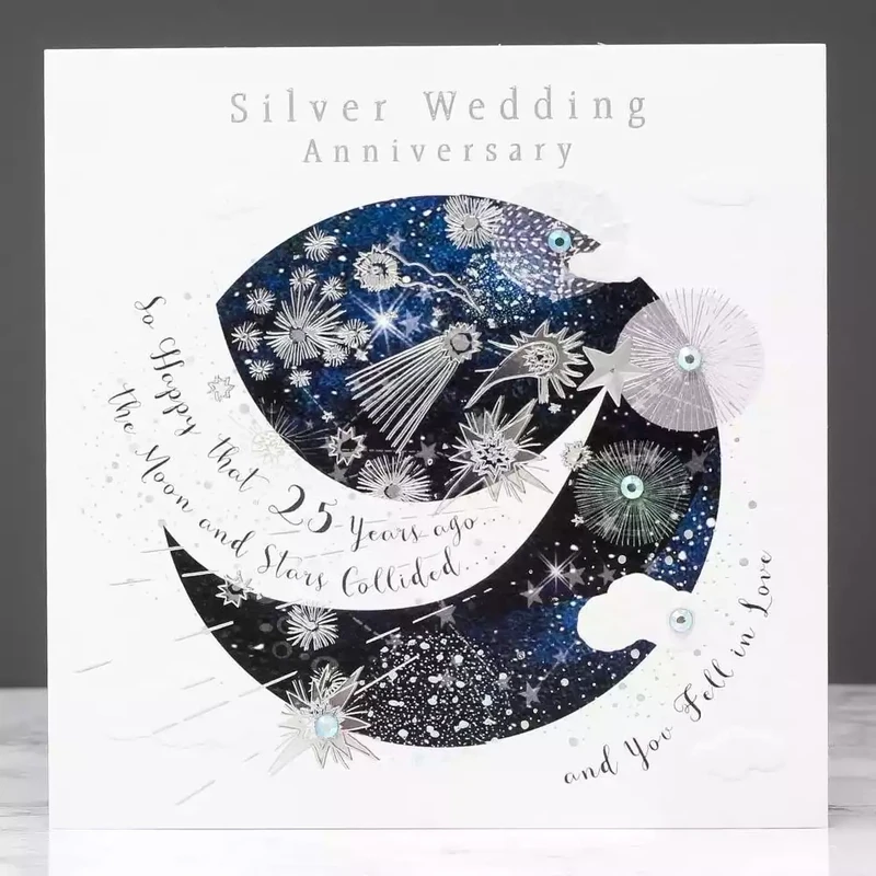 Stars Collide - Silver Anniversary Card by Sarah Curedale
