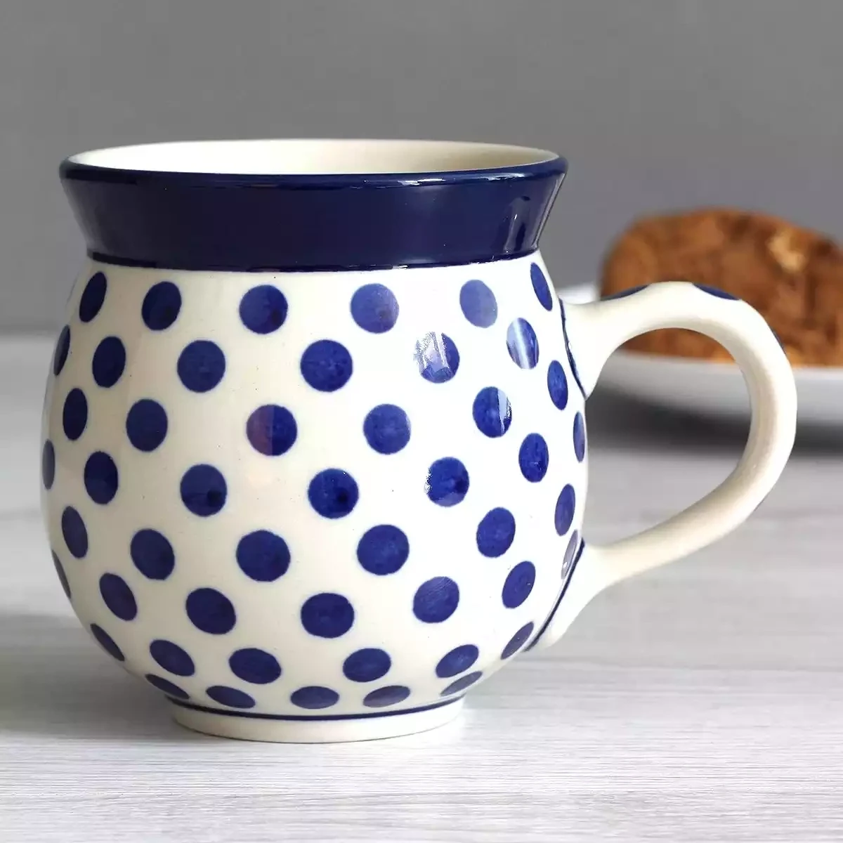 Stoneware Large Mug - Small Blue Dot by Artyfarty Designs