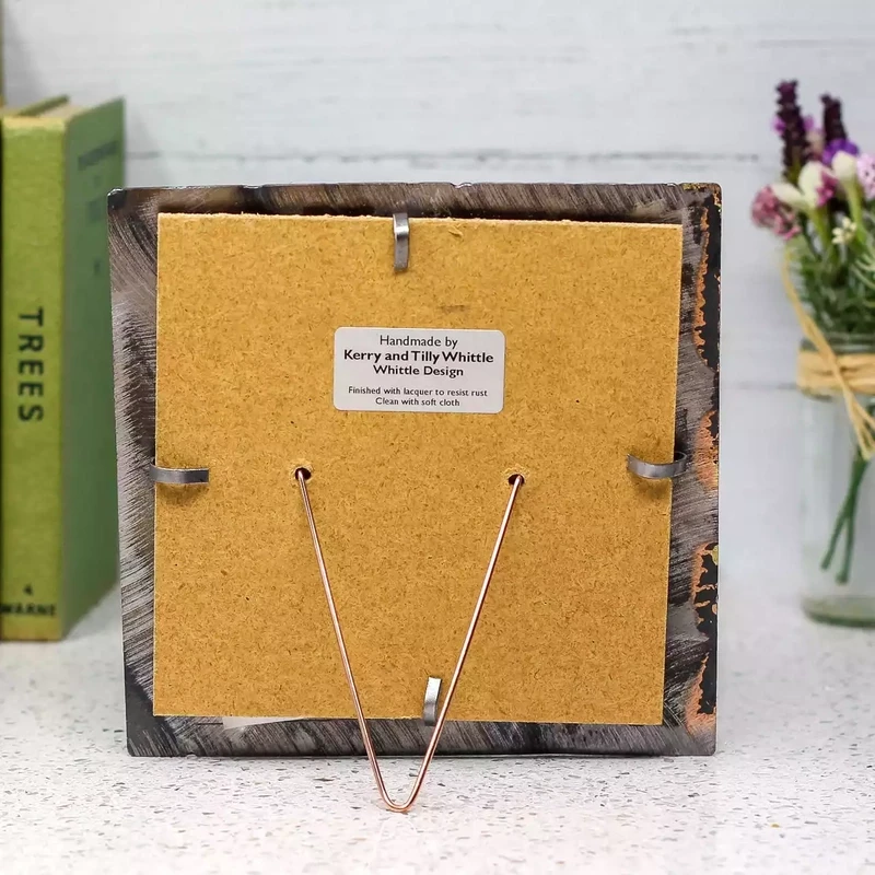 Steel and Bronze Square Heart Photo Frame - Small by Whittle Design