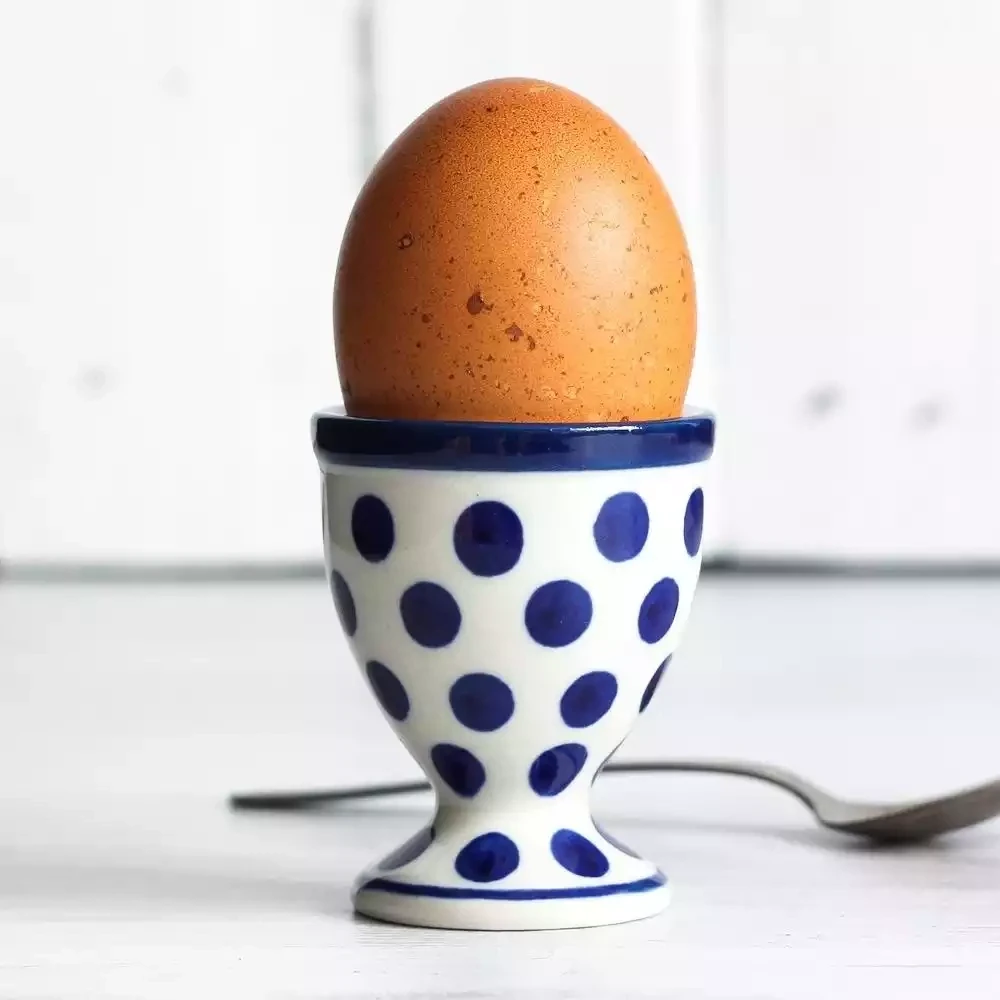 Stoneware Egg Cup - Small Blue Dot by Artyfarty Designs