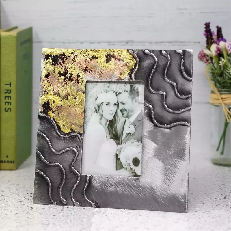 Steel and Bronze Rectangle Photo Frame - Small by Whittle Design