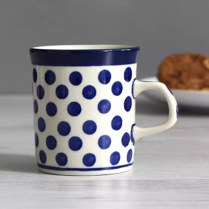 Stoneware Mini Mug - Small Blue Dot by Artyfarty Designs