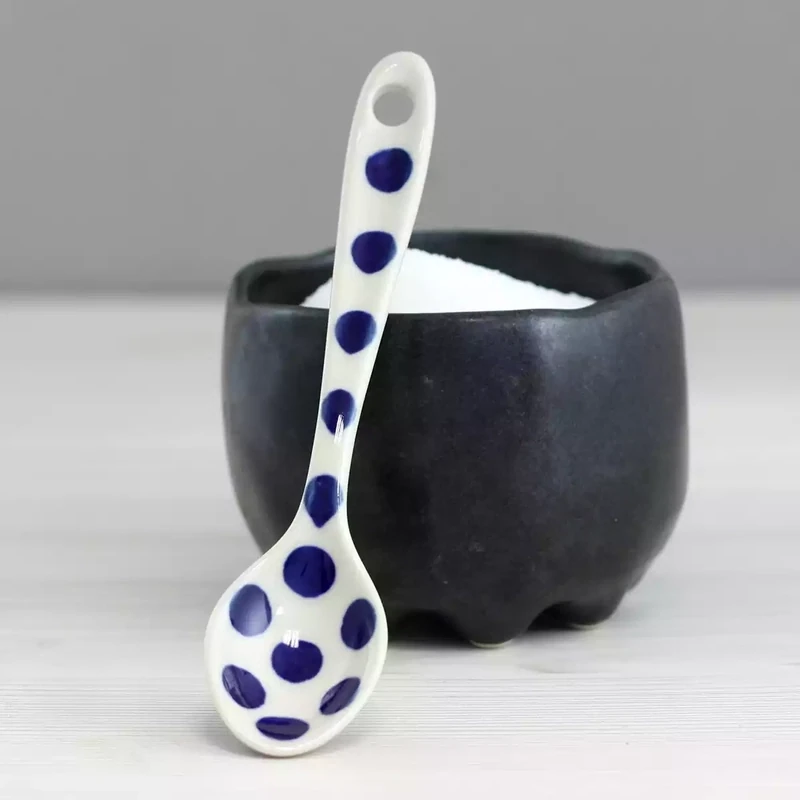 Stoneware Teaspoon - Small Blue Dot by Artyfarty Designs