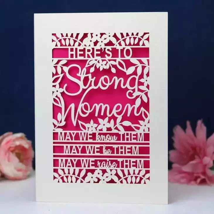 Strong Women Laser Cut A6 Greeting Card by Pogofandango