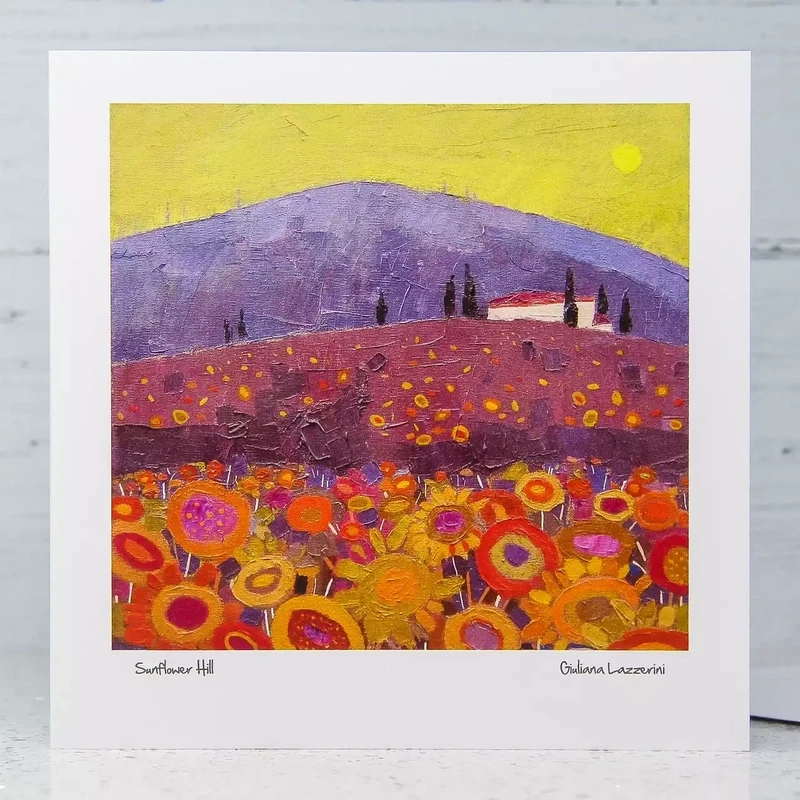 Sunflower Hill Card by Giuliana Lazzerini