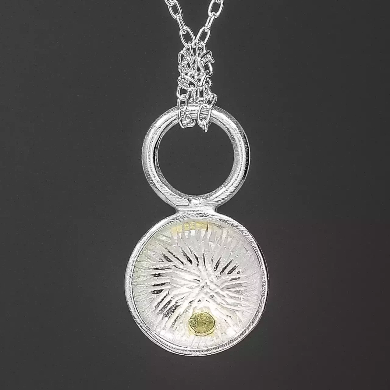 sunbeam silver and 18ct gold pendant - medium by adele taylor