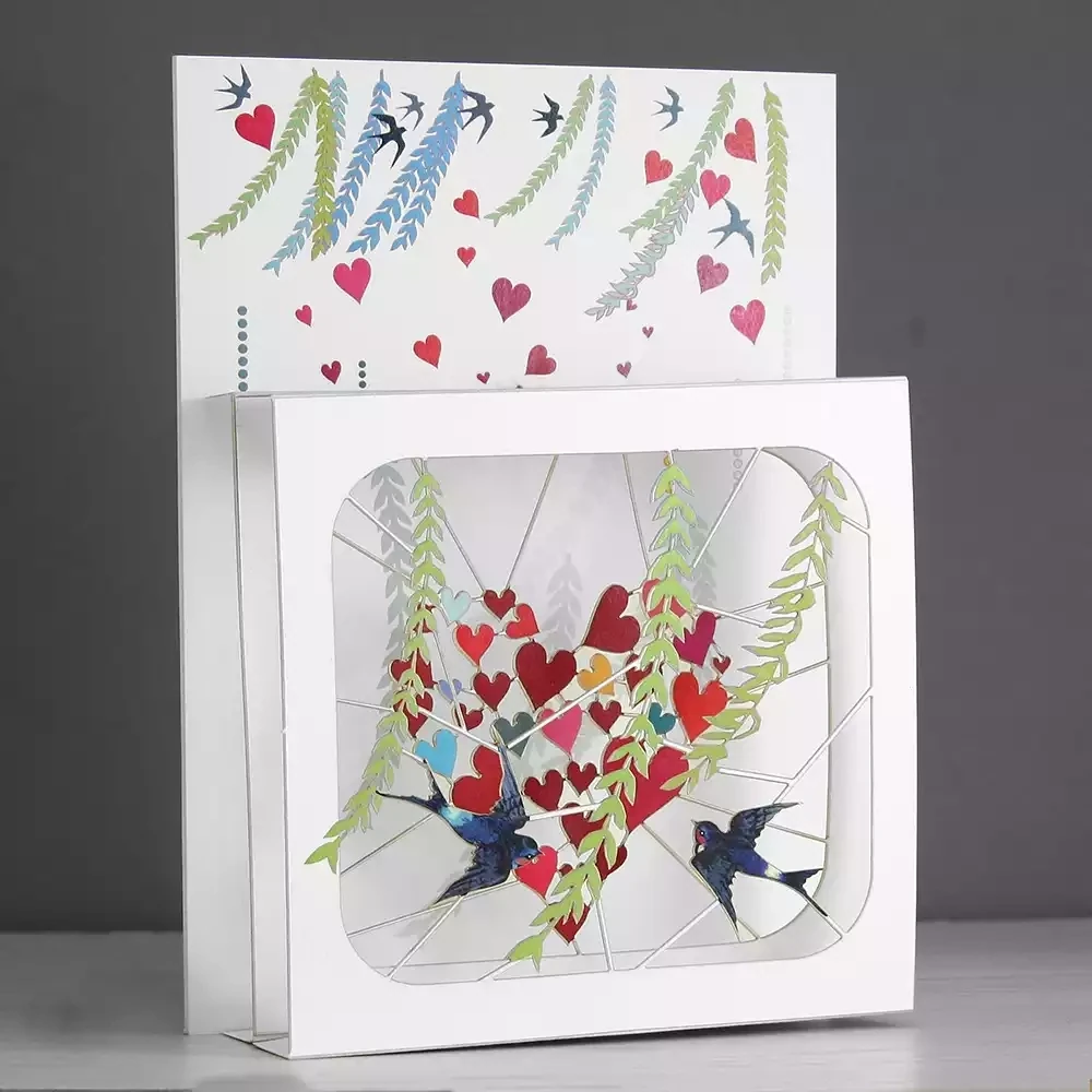 Swallows Love - Magic Box Pop Out Card by Ge Feng