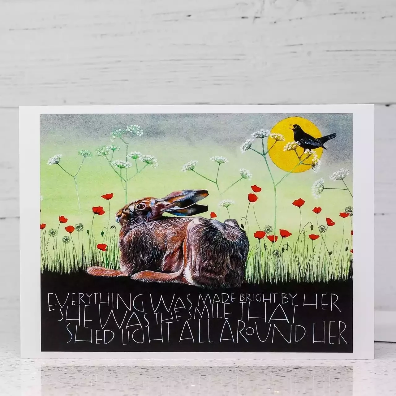 The Hare and the Blackbird Card by Sam Cannon