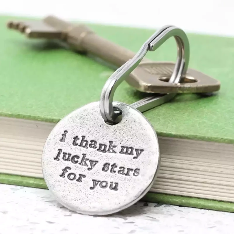 Thank My Lucky Stars Pewter Keyring by Kutuu