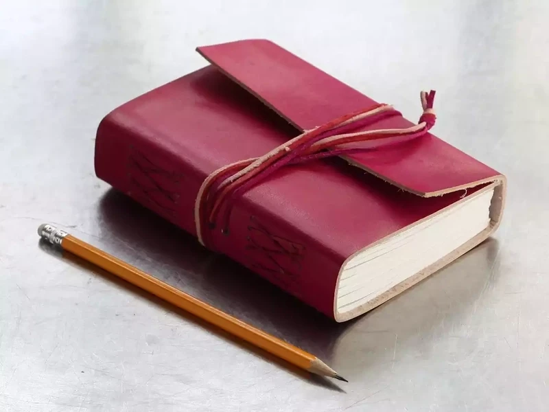 Three String Leather Journal - Cerise by Paper High