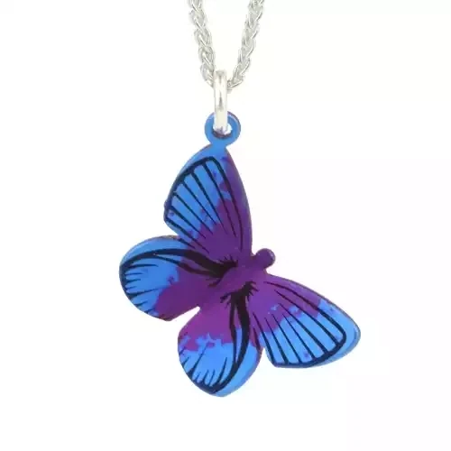 Titanium Butterfly Pendant - Large - Purple by Prism Design