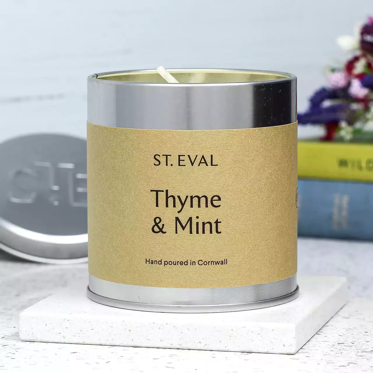 Thyme and Mint Scented Tin Candle by St Eval
