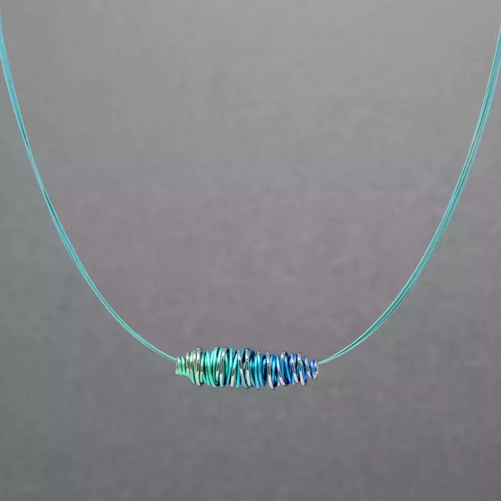 Titanium Chaos Pendant - Medium - Green by Prism Design