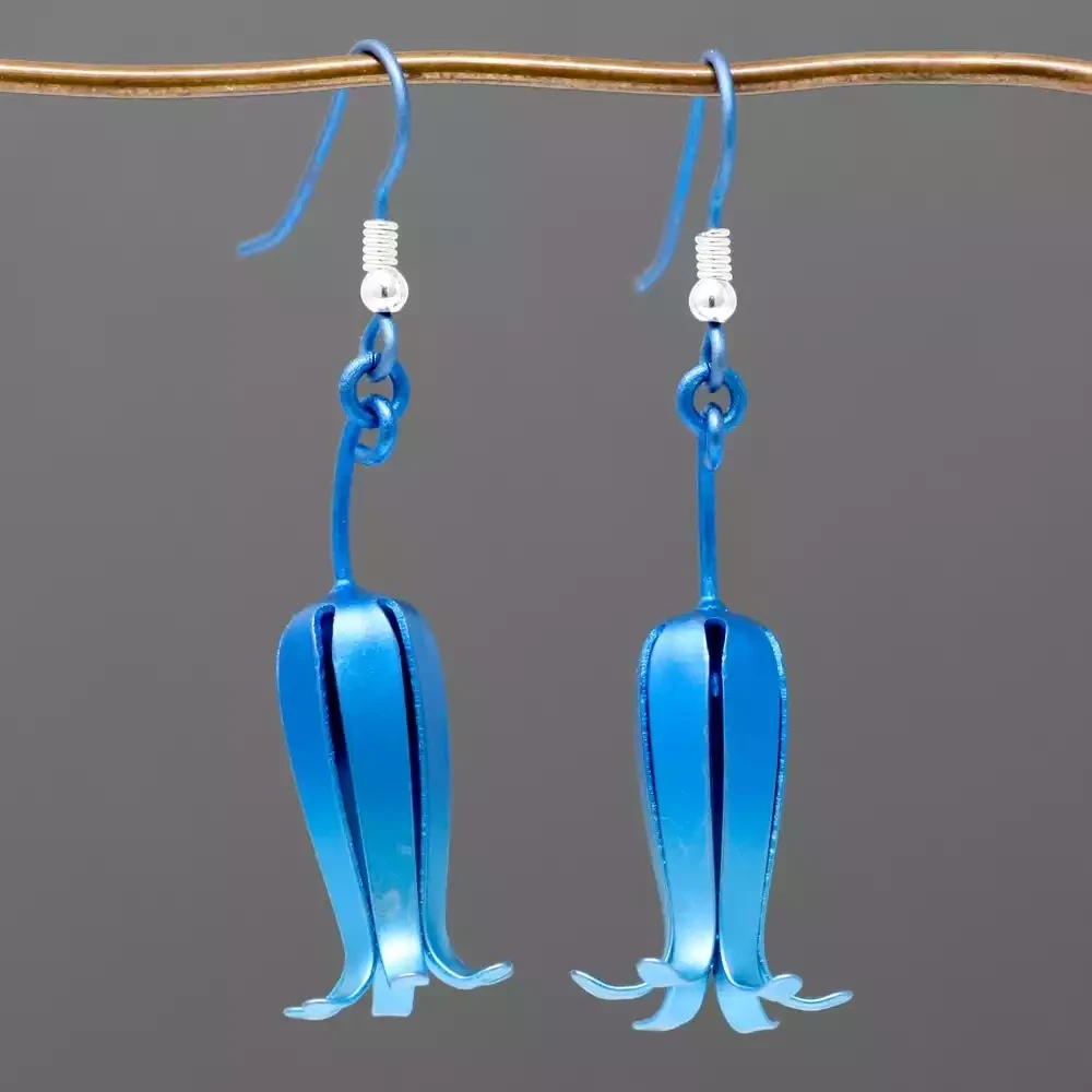 Titanium Bluebell Drop Earrings by Prism Design
