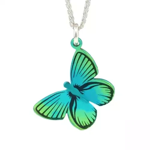Titanium Butterfly Pendant - Large - Green by Prism Design