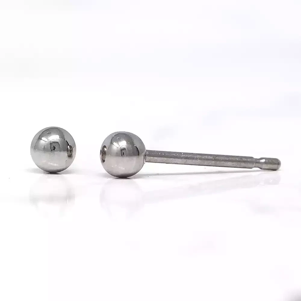 Titanium Round Bead Studs - Small - Grey by Prism Design
