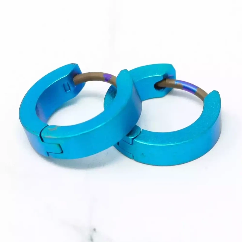 Titanium Full Hoop Earrings - Small - Kingfisher by Prism Designs