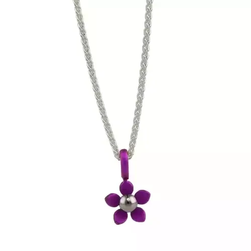 Titanium Single Layer Flower Pendant - Small - Pink by Prism Design
