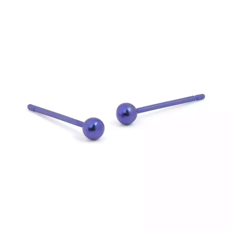 Titanium Round Bead Studs - Large - Purple by Prism Design
