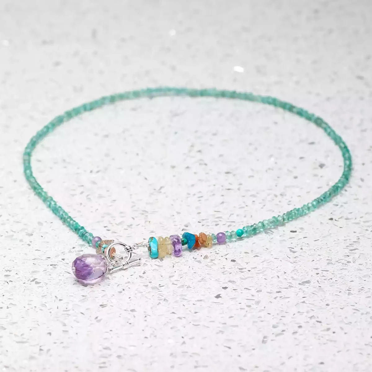 Toggle Beaded Gemstone Necklace - Air by Katherine Bree