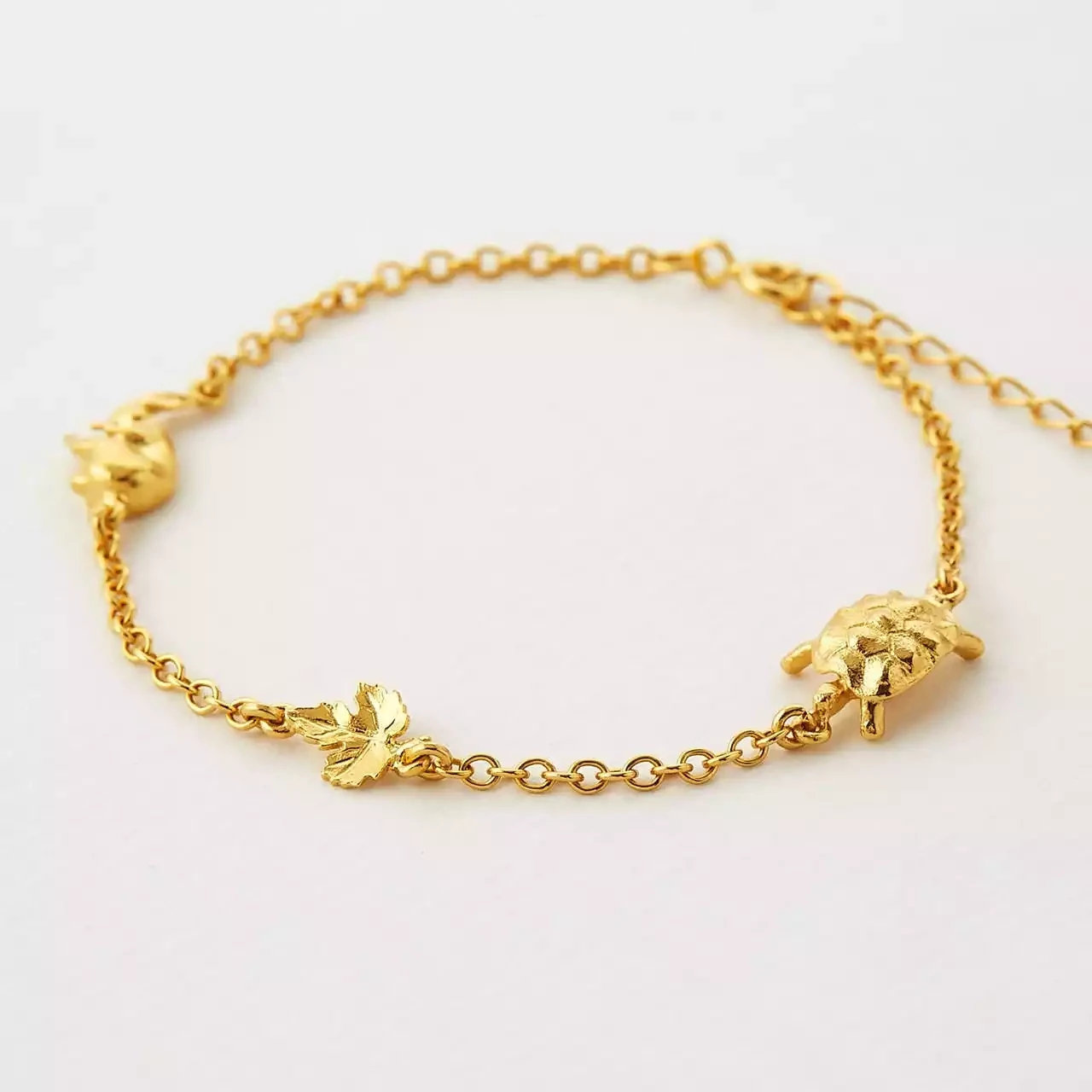 Tortoise & Hare In-Line Bracelet - Gold Plated by Alex Monroe