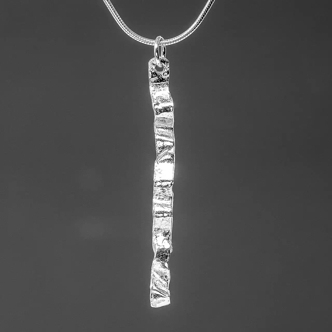 Very Skinny Ribbon Silver Pendant by Silverfish