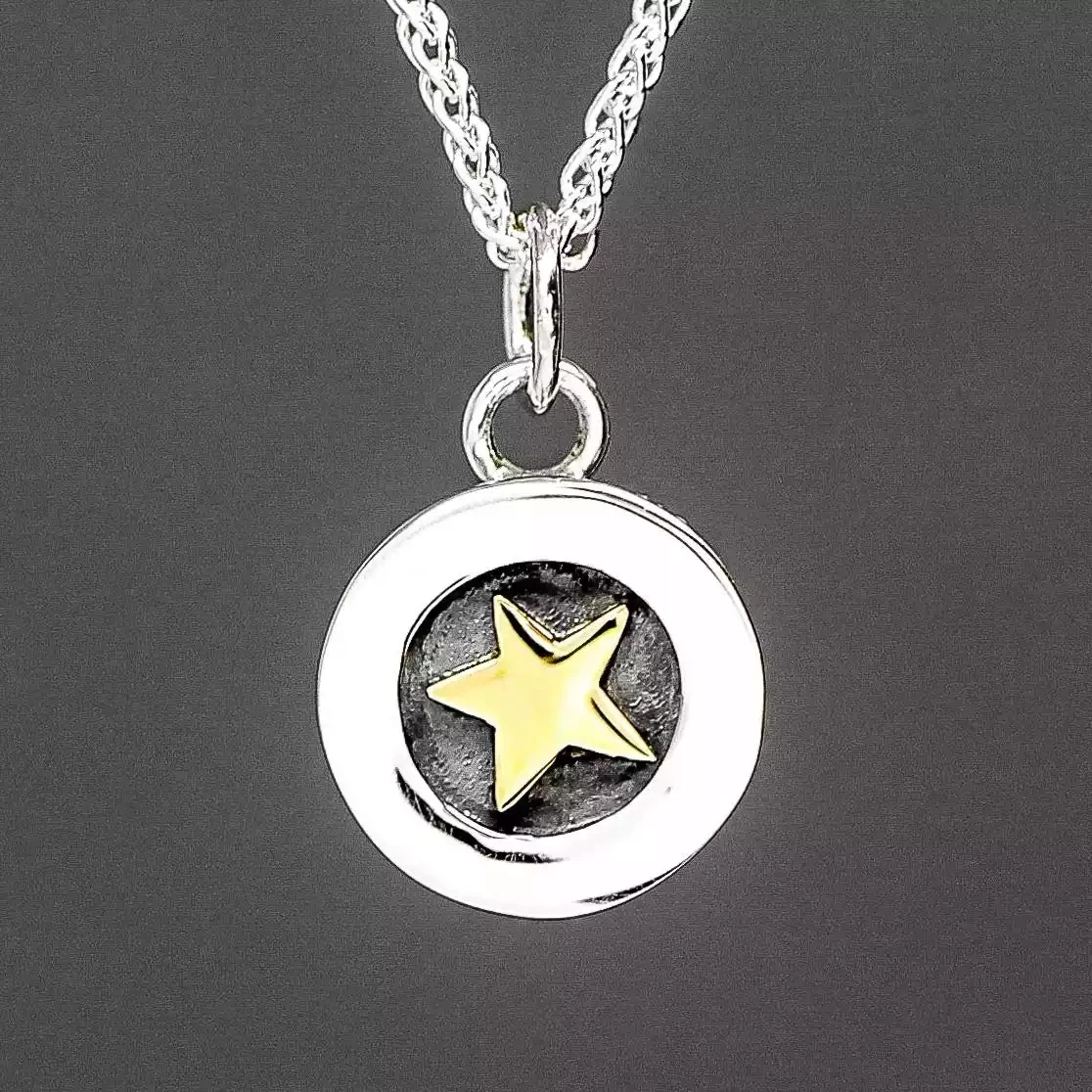 Twilight Star Silver and Gold Pendant - Small by Linda Macdonald